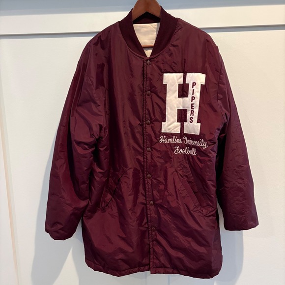 Vtg 80s Rawlings Sideline Jacket Hamline University Football Coach Stadium USA